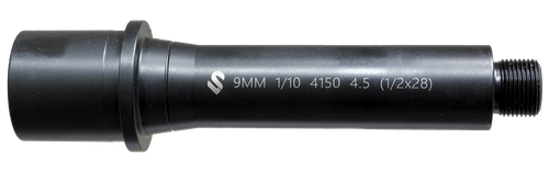 Lead & Steel Llc LS9MM4.5-28 AR9 9mm Luger 4.50" Threaded Black Nitride Chrome Moly Vanadium