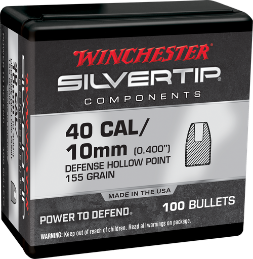 Winchester Ammo WB40ST155X Centerfire Handgun Reloading 40S&W 155gr Silvertip Hollow Point 100 Per Box/10 Case