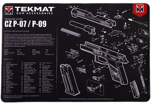 TekMat TEKR17CZP07 CZ P-07/P-09 Cleaning Mat Black/White Rubber 11"x17" CZ P-07/P-09