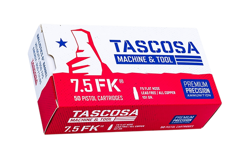 Tascosa Machine and Tool TMTAMMOF9   7.5FK 101gr Flat Nose 50 Per Box/12 Case