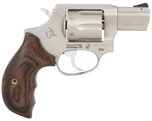 Taurus 2-856029SW 856 Defender Small 38 Special +P 6 Shot 2" Matte Stainless Steel Barrel, Cylinder & Frame, Walnut Grip, Transfer Bar Safety, Exposed Hammer