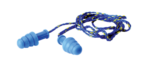 Walker's GWPTPRCORDBL Corded Rubber Ear Plugs 27 dB In The Ear Blue Adult