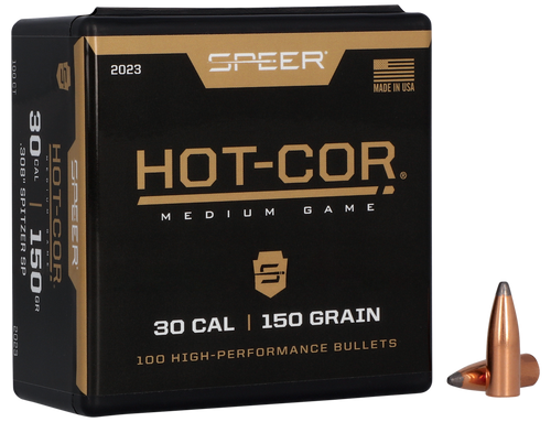 Speer 2023 Hot-Cor  30Cal 150gr Spitzer Soft Point 100 Per Box/5 Case