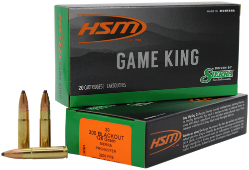 HSM 300BLK3N Game King  300 Blackout 125 gr Pro Hunter 20 Per Box/ 25 Case