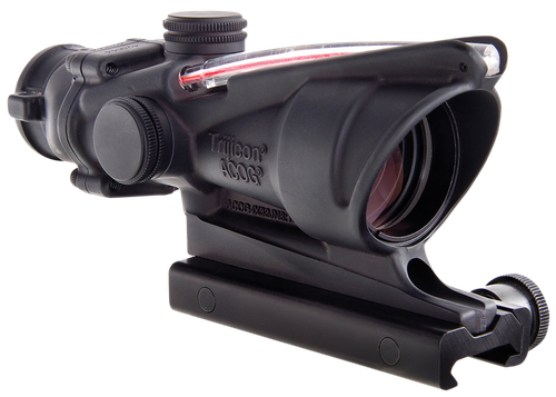 Trijicon 100219 ACOG  Black Hardcoat Anodized 4x32mm Illuminated Red Horseshoe .223/5.56 BDC Reticle