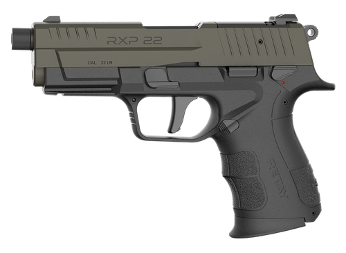 Retay USA RXP22BLKODSL13TH RXP 22 LR 13+1 4" Threaded Barrel, OD Green Cerakote Optic Ready/Serrated Slide, Black Cerakote Polymer Frame w/Accessory Rail, RMR/RMSc Footprint