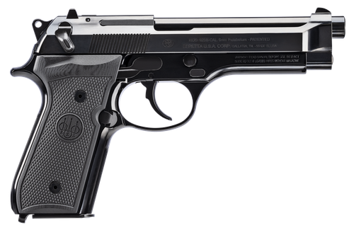 Beretta USA J92SB15 92SB Repro 50th Anniversary 9mm Luger 15+1 4.90" Blued Barrel, Polished Blued Engraved/Serrated Slide, Polished Anodized Aluminum Frame w/Beavertail, Black G10 Grip