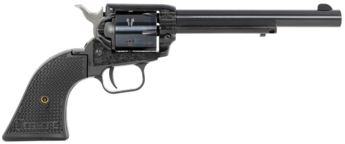 Heritage Mfg RR22MB6PG Rough Rider  22 LR/22 WMR 6 Shot, 6.50" Black Steel Barrel, Black Cerakote Zinc Alloy Frame, Black Cerakote Cylinder, Black Polymer Grip, Hammer/Thumb Safety, Exposed Hammer