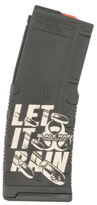 Black Rain Ordnance MAG30LETITRAINB Magazine  30rd 223 Rem/5.56 NATO Let It Rain Bullet Engraving Fits AR-15 Platform
