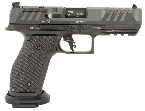 Walther Arms 2897008 PDP Pro Full Size Frame 9mm Luger 20+1 4.50" Black Steel Barrel, Black Optic Ready/Serrated Steel Slide, Black Steel Frame w/Picatinny Rail, Textured Polymer Grip