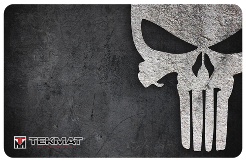 TekMat TEKR42PUNISHER Punisher Door Mat Black/Gray Rubber 42" Long Punisher Skull