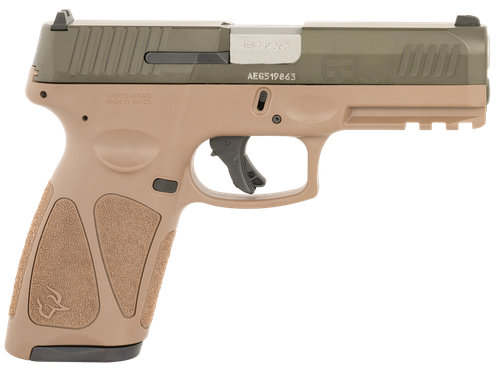 Taurus 1-G3B94BB G3  Full Size Frame 9mm Luger 17+1 4" Stainless Steel Barrel, Mil-Spec Green Cerakote Stainless Steel Serrated Slide, Brown Polymer Frame w/Picatinny Rail