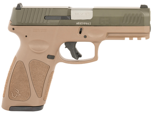 Taurus 1-G3B94BB G3  Full Size Frame 9mm Luger 17+1 4" Stainless Steel Barrel, Mil-Spec Green Cerakote Stainless Steel Serrated Slide, Brown Polymer Frame w/Picatinny Rail