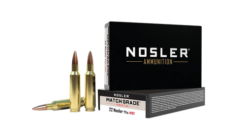 Nosler 60016 Match Grade  22Nosler 77gr Custom Competition Hollow Point Boat Tail 20 Per Box/10 Case