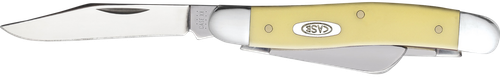 Case 00035 Stockman Medium 2.57"/1.88"/1.71" Folding Clip/Sheepsfoot/Spey Plain Tumble Polish Chrome Vanadium Steel Blade/Yellow Synthetic Handle