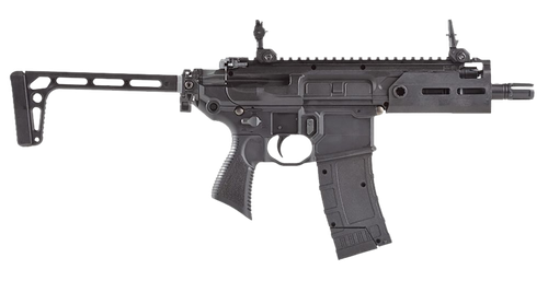 Sig Sauer Airguns AIR-RATTLER-BB MCX Rattler  CO2 177 4.5mm Steel BB 30rd Semi-Automatic 300 FPS Velocity, 3rd Burst Mode, M-Lok Handguard, Flip-Up Sights, Folding Minimalist Stock