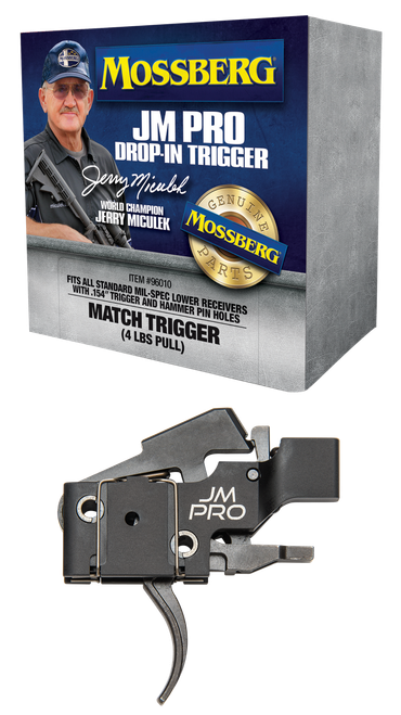 Mossberg 96010 JM Pro  Adjustable Match AR Drop-In Trigger, Fits AR15s & AR10s w/.154" Trigger & Hammer Pin Holes, Factory-Set 4 Pound Pull Weight