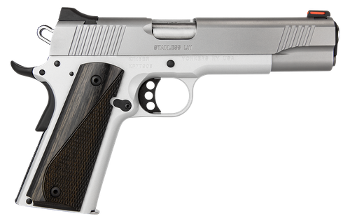Kimber Mfg, Inc 3700593 LW Arctic 45 ACP 8+1 5" Stainless Match Grade Barrel, Silver Serrated Stainless Steel Slide, Silver Aluminum Frame w/Beavertail, Black/Gray Laminate Grip