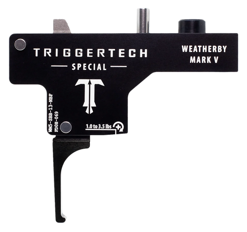 TriggerTech WM5SBB13NBF Special  Single-Stage Flat Trigger with 1-3.50 lbs Draw Weight & Black PVD Finish for Weatherby Mark V
