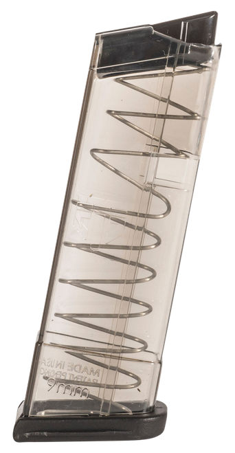 ETS Group SMKGLK439 Pistol Mags  9rd Extended 9mm Luger Compatible w/ Glock 43 Smoke Polymer