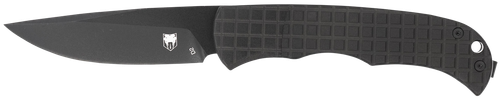 CobraTec Knives CTCLNHRBLK Cyclone Hidden Release 3" Flip Open Plain Black TiCN D2 Steel Blade, 4" Black Aluminum Handle