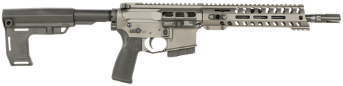 Patriot Ordnance Factory 2173 P15 Constable 5.56 NATO 30+1 10.50" M-LOK Handguard, Tungsten Cerakote Aluminum Receiver w/Picatinny Rail, Black Polymer MFT Blade Stabilizer, MFT Grip