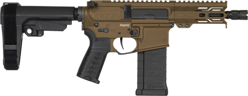 CMMG 54A3B0FMB Banshee MK4 5.7x28mm 40+1 5" Black Nitride Medium Taper Threaded Barrel, M-LOK Handguards Midnight Bronze Cerakote Aluminum, Picatinny Rail Receiver, CMMG Zeroed Grips