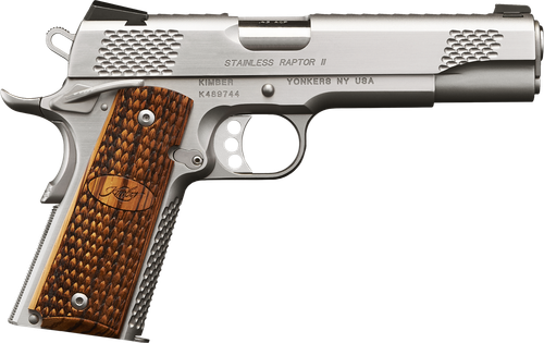 Kimber Mfg.,inc 3200181CA Stainless Raptor II (CA) 45 ACP 8+1 5" Brush Polished Front Serrations Stainless Steel Slide