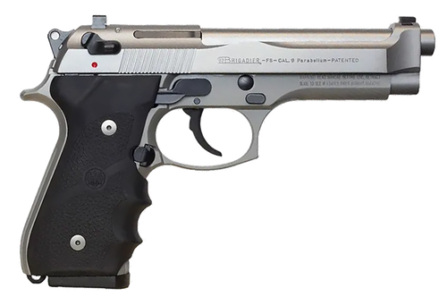 Beretta USA J92F560 92FS Brigadier 9mm Luger 10+1 4.90" Stainless Steel Barrel, Inox Stainless Steel Serrated Slide, Inox Aluminum Frame, Black Stippled Rubber Grip