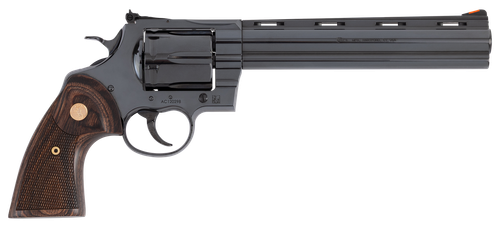 Colt Mfg ANACONDABP8WTS Anaconda  Large 44 Mag 6 Shot 8" Blued Vent Rib Barrel, Cylinder, Drilled & Tapped Steel Frame, Hogue Finger Grooved Grip, Exposed Hammer