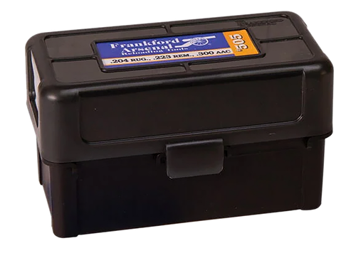 Frankford Arsenal 1083786 Hinge-Top Ammo Box 17/204/223Cal Black Polymer 50rd