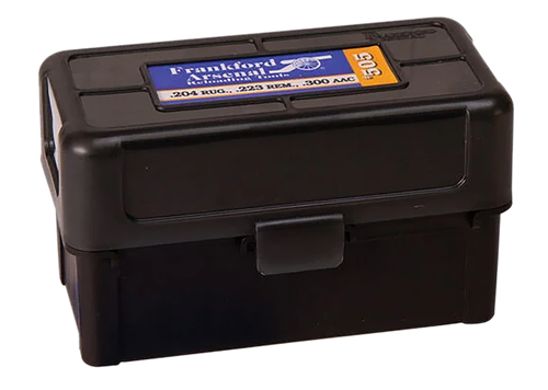 Frankford Arsenal 1083786 Hinge-Top Ammo Box 17/204/223Cal Black Polymer 50rd