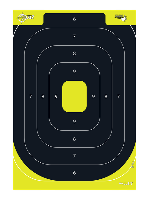 EZ-Aim 15372 Splash Reactive Target IPSC Silhouette Paper Hanging 12.50" W X 18.25" H Black/Yellow 8 Per Pkg