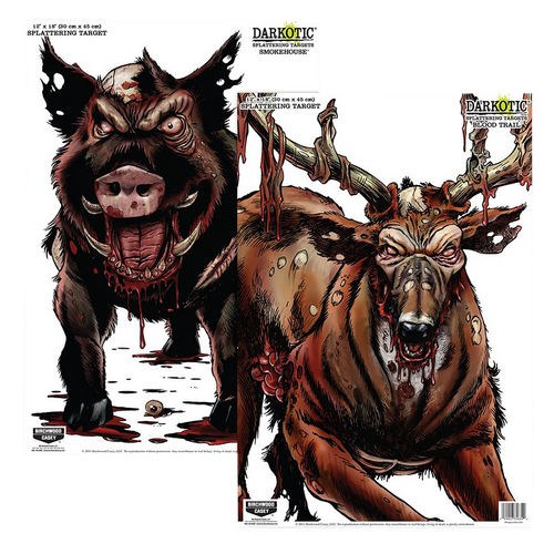 Birchwood Casey 35627 Smokehouse  Zombie Deer/Hog Hanging Smokehouse Blood Trail All Firearms 12" x 18" Impact Enhancement Splatter 8 Targets