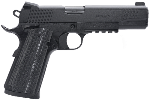 Girsan 392061 MC1911 S Untouchable Full Size Frame 9mm Luger 9+1 5" Black Steel Barrel, Black Serrated Steel Slide & Frame w/Beavertail & Picatinny Rail, Black Polymer Grip