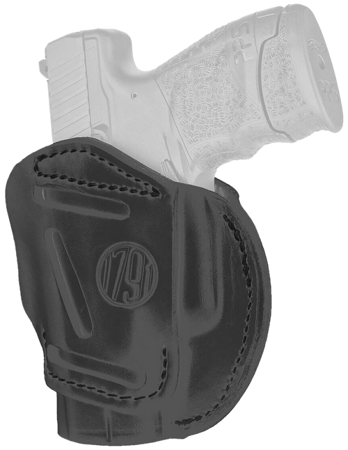 1791 Gunleather 3WH3SBLA 3-Way  IWB/OWB Size 03 Stealth Black Leather Belt Loop Compatible w/ Glock 26 Compatible w/ Ruger LC9 Compatible w/ S&W M&P Shield Ambidextrous Hand