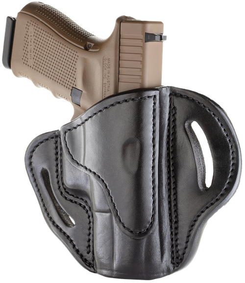 1791 Gunleather BH21SBLR BH2.1  OWB Size 2.1 Stealth Black Leather Belt Slide Compatible w/Glock 17/S&W M&P Shield/Springfield XD Right Hand