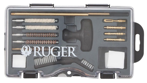 Ruger 27822 Rimfire Cleaning Kit .22 Cal Bronze Bristles 12 Black Plastic Case