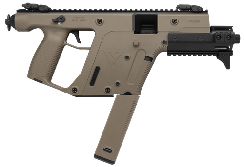 Kriss USA KV90PFD30 Vector Enhanced SDP Gen2 9mm Luger 40+1 6.50" Black Nitride Threaded Barrel, Flat Dark Earth Picatinny Rail, MK5M Modular Rail, Glock Magazine Compatible