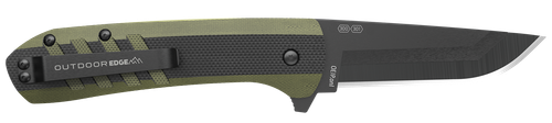 Outdoor Edge VX430BC Razor VX4  3" Folding Plain Black/Green