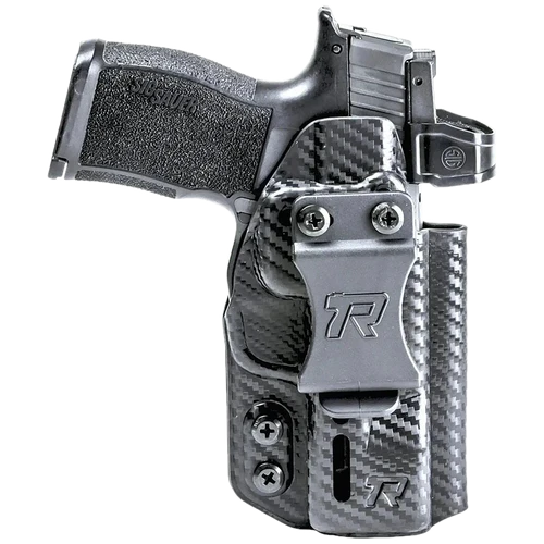 Rounded Gear RGDRUIDGLK4348CFAMBI Druid  IWB/OWB Black Carbon Fiber Kydex Fits Glock 43/48 Ambidextrous