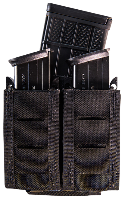 High Speed Gear 41TP02BK TACO Duty Double (2 Pistol/1 Rifle), Black Nylon with MOLLE Exterior, Fits MOLLE & 2" Belt