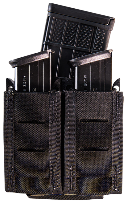 High Speed Gear 41TP02BK TACO Duty Double (2 Pistol/1 Rifle), Black Nylon with MOLLE Exterior, Fits MOLLE & 2" Belt