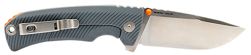S.O.G SOG14060243 Tellus FLK 3.65" Folding Clip Point Plain Stonewashed Cryo 440C SS Blade, Wolf Gray Textured GRN Handle, Blister Pack