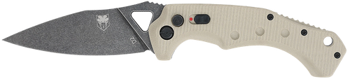 CobraTec Knives TANAFRYK Ryker  3.75" Folding Plain Black Stonewashed D2 Steel Blade, 5" Tan Textured G10 Handle