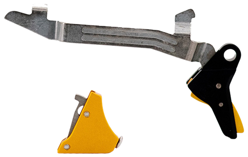 Timney Triggers ALPHAGLOCK5 Alpha Competition 9mm Luger/40 S&W/22 LR, Gold Straight Trigger, Compatible w/Glock Gen5 & Glock 44