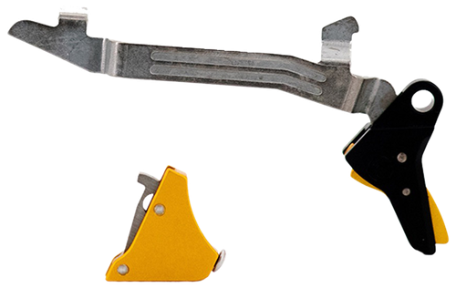 Timney Triggers ALPHAGLOCK5 Alpha Competition 9mm Luger/40 S&W/22 LR, Gold Straight Trigger, Compatible w/Glock Gen5 & Glock 44