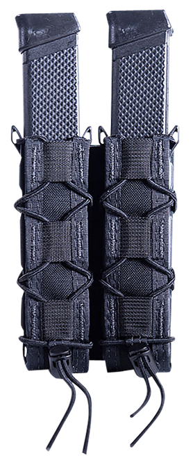 High Speed Gear 11EX02BK TACO Extended Mag Pouch Double, Black Nylon, Mounts to MOLLE & 2" Wide Belts