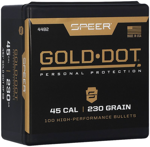 Speer 4482 Gold Dot Personal Protection 45Cal 230gr Hollow Point 100 Per Box/5 Case