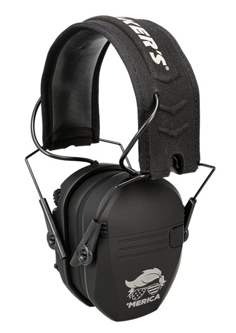 Walker's GWPRSEMT24MERBLK Razor Merica Muffs 23dB Over the Head Black